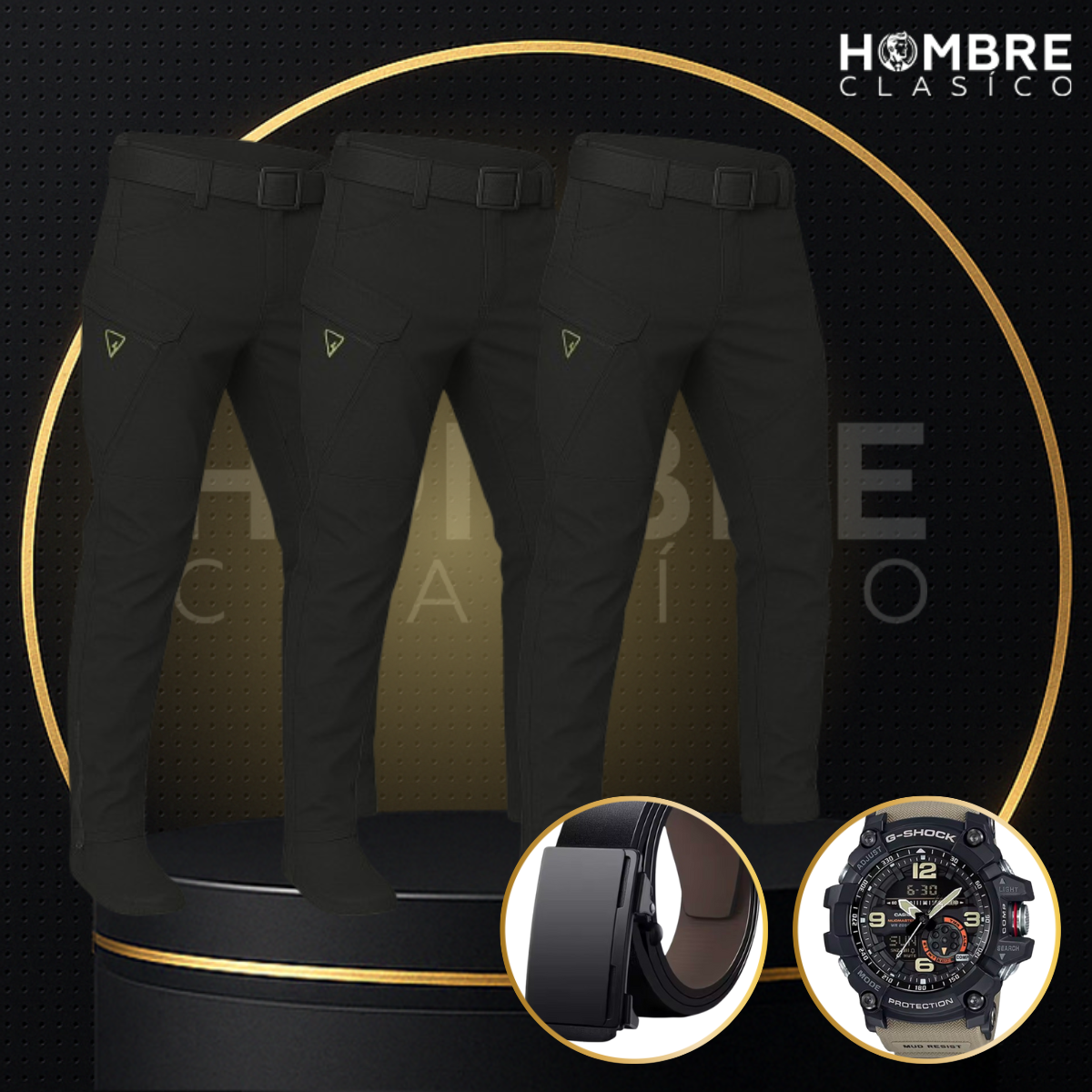 Llevate 3 y pagá solo 2 – Pantalón Táctico Militar Bunker en tela RipStop y Poliéster + REGALO: Cinturón Táctico y Reloj