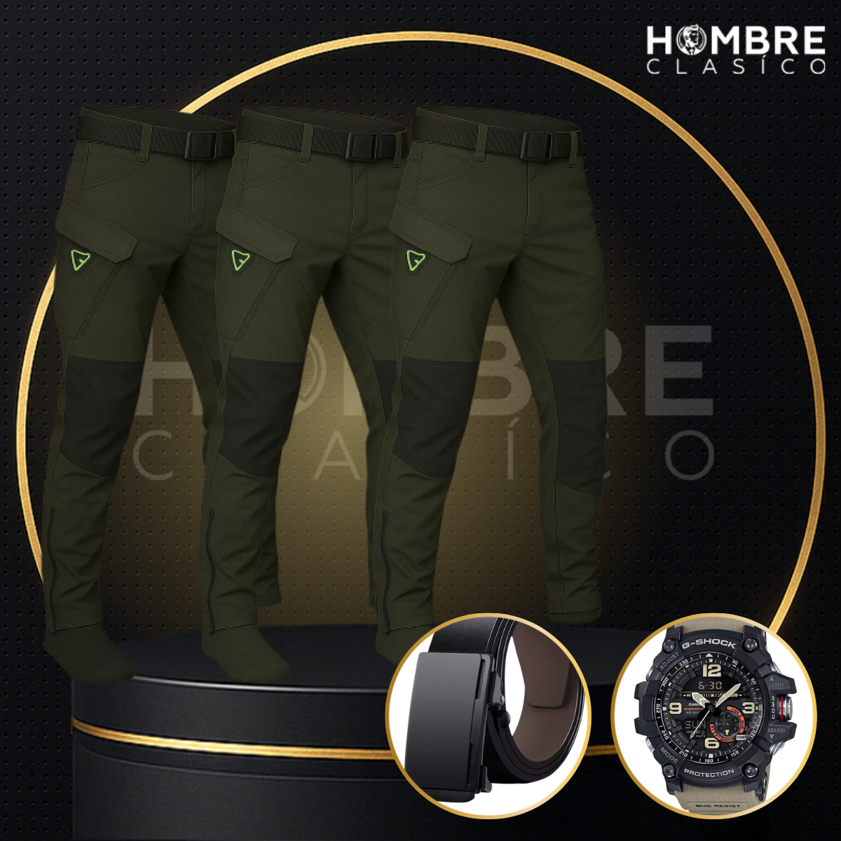 Llevate 3 y pagá solo 2 – Pantalón Táctico Militar Bunker en tela RipStop y Poliéster + REGALO: Cinturón Táctico y Reloj
