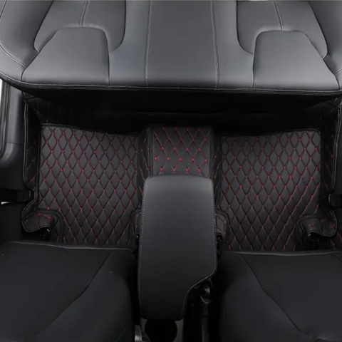 Conjunto de 5 Alfombras Automotrices Racer en Cuero Legítimo (¡Calidad y Confort!) +REGALOS: Mini Aspiradora