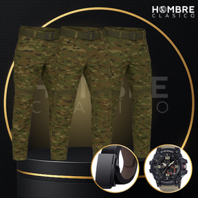 [Llevate 3 y pagá 2] Pantalón Táctico Militar Tracker de tela RipStop y Poliéster +REGALO: Cinturón Táctico y Reloj