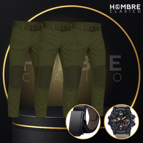 [Llevate 3 y pagá 2] Pantalón Táctico Militar Tracker de tela RipStop y Poliéster +REGALO: Cinturón Táctico y Reloj
