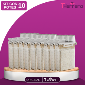 Kit de Potes Herméticos con Medidor y Tapa Dosificadora 5/7/10 unidades