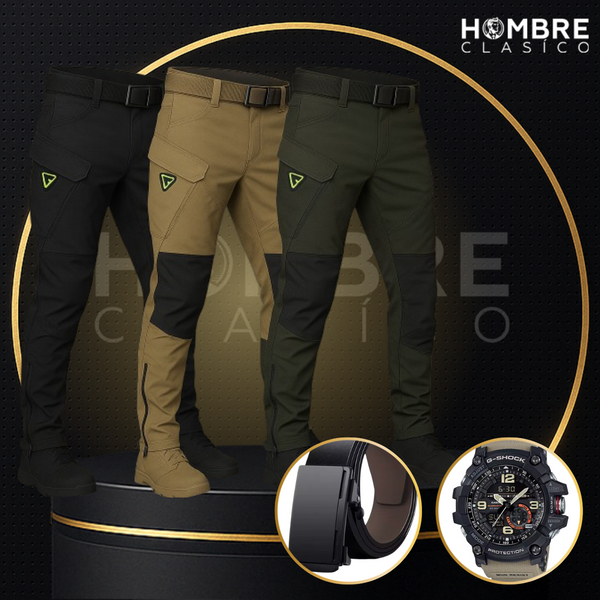 Llevate 3 y pagá solo 2 – Pantalón Táctico Militar Bunker en tela RipStop y Poliéster + REGALO: Cinturón Táctico y Reloj