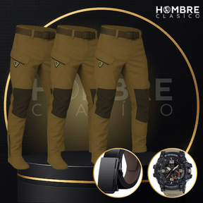 Llevate 3 y pagá solo 2 – Pantalón Táctico Militar Bunker en tela RipStop y Poliéster + REGALO: Cinturón Táctico y Reloj