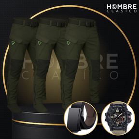 Llevate 3 y pagá solo 2 – Pantalón Táctico Militar Bunker en tela RipStop y Poliéster + REGALO: Cinturón Táctico y Reloj