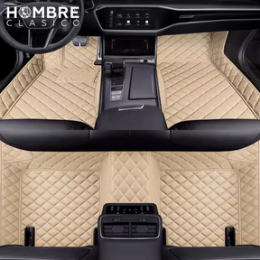 Conjunto de 5 Alfombras Automotrices Racer en Cuero Legítimo (¡Calidad y Confort!) +REGALOS: Mini Aspiradora