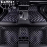 Conjunto de 5 Alfombras Automotrices Racer en Cuero Legítimo (¡Calidad y Confort!) +REGALOS: Mini Aspiradora