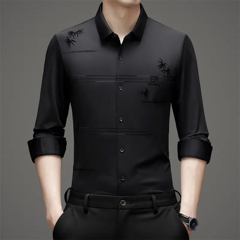 [Llévate 3 y Paga 2] Camisa SERNOX de Tejido Seda Hielo (¡Robustez y Elegancia para el Día a Día!) +3 REGALOS: Reloj, Cinturón y Cartera