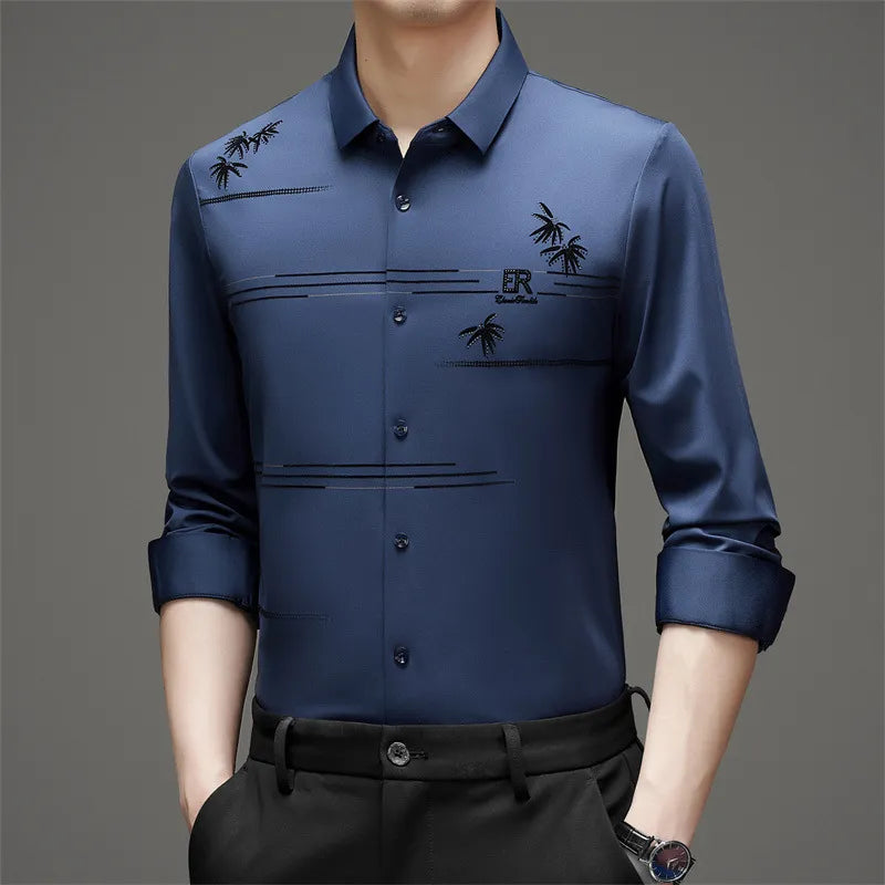 [Llévate 3 y Paga 2] Camisa SERNOX de Tejido Seda Hielo (¡Robustez y Elegancia para el Día a Día!) +3 REGALOS: Reloj, Cinturón y Cartera