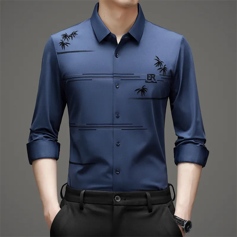 [Llévate 3 y Paga 2] Camisa SERNOX de Tejido Seda Hielo (¡Robustez y Elegancia para el Día a Día!) +3 REGALOS: Reloj, Cinturón y Cartera