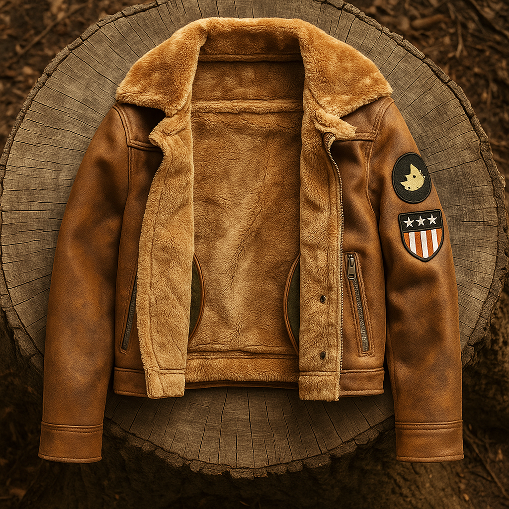 Chaqueta de Hombre de Cuero Legítimo Falcon +3 REGALOS: Cinturón, Reloj y Billetera