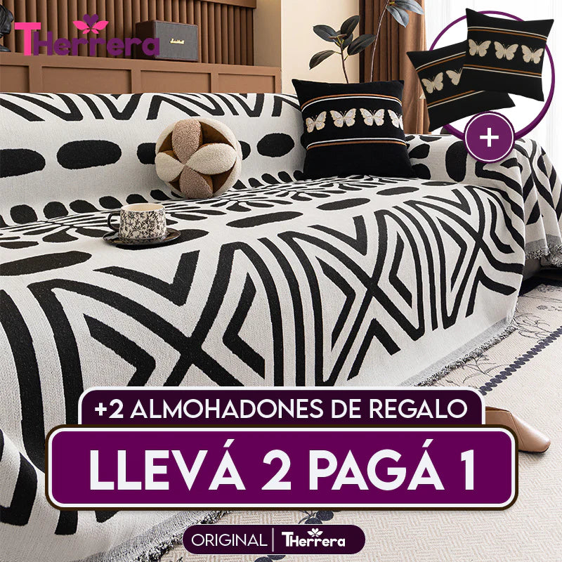[Lleva 2 y Paga 1] Funda para Sofá Manuela (Calidad y Comodidad para tu Hogar) +2 REGALOS: 2 Fundas para Cojines