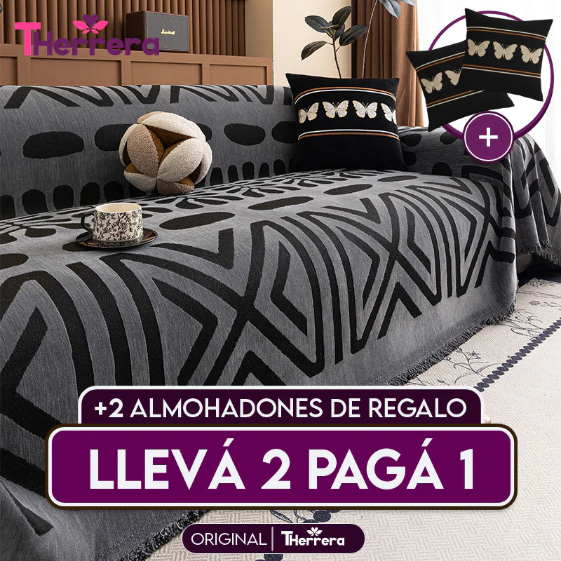 [Lleva 2 y Paga 1] Funda para Sofá Manuela (Calidad y Comodidad para tu Hogar) +2 REGALOS: 2 Fundas para Cojines