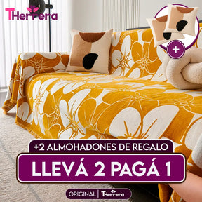 [Lleve 2 y Pague 1] Funda para Sofá Lorena (Calidad y Comodidad para su Hogar) +2 REGALOS: 2 Fundas para Cojines