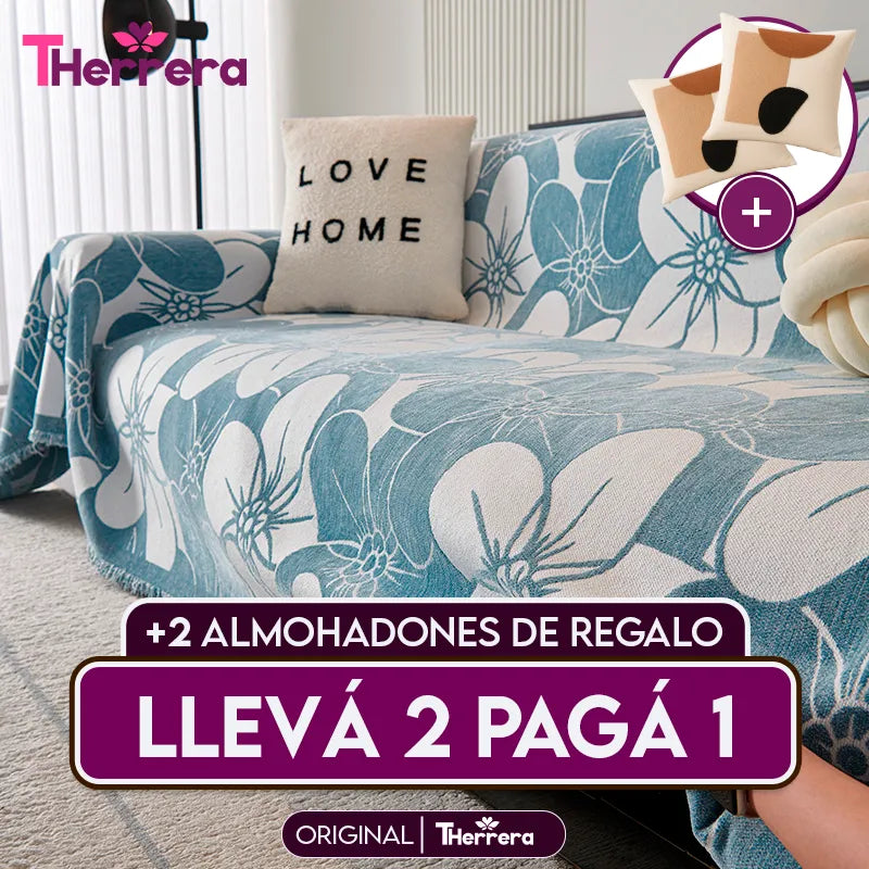 [Lleve 2 y Pague 1] Funda para Sofá Lorena (Calidad y Comodidad para su Hogar) +2 REGALOS: 2 Fundas para Cojines
