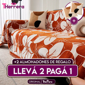[Lleve 2 y Pague 1] Funda para Sofá Lorena (Calidad y Comodidad para su Hogar) +2 REGALOS: 2 Fundas para Cojines