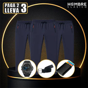 [Lleva 3 y paga 2] Pantalones de seda para hombre en color hielo (¡Comodidad y estilo incomparables!) +3 REGALOS: Reloj, Cinturón y Billetera