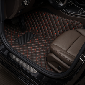 Conjunto de 5 Alfombras Automotrices Racer en Cuero Legítimo (¡Calidad y Confort!) +REGALOS: Mini Aspiradora