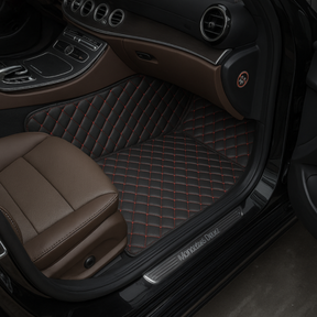 Conjunto de 5 Alfombras Automotrices Racer en Cuero Legítimo (¡Calidad y Confort!) +REGALOS: Mini Aspiradora