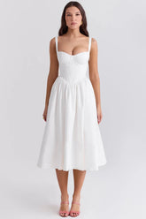 Vestido Midi Moldeador Blanco - Modelo Aghata