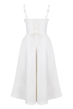 Vestido Midi Moldeador Blanco - Modelo Aghata